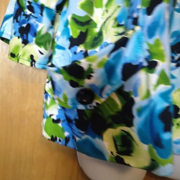 Notations Women's XL 3/4 Sleeve Button Front Floral Lined Lightweight Blazer - Picture 4 of 7